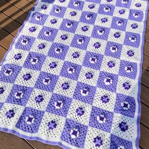 Vintage Crocheted Afghan Blanket